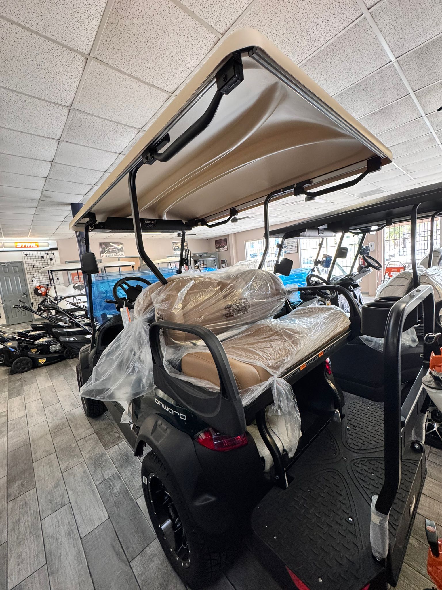 2027 Club Car Onward 4 Passenger Electric - Lifted (Matte Jade Green) - Image 2