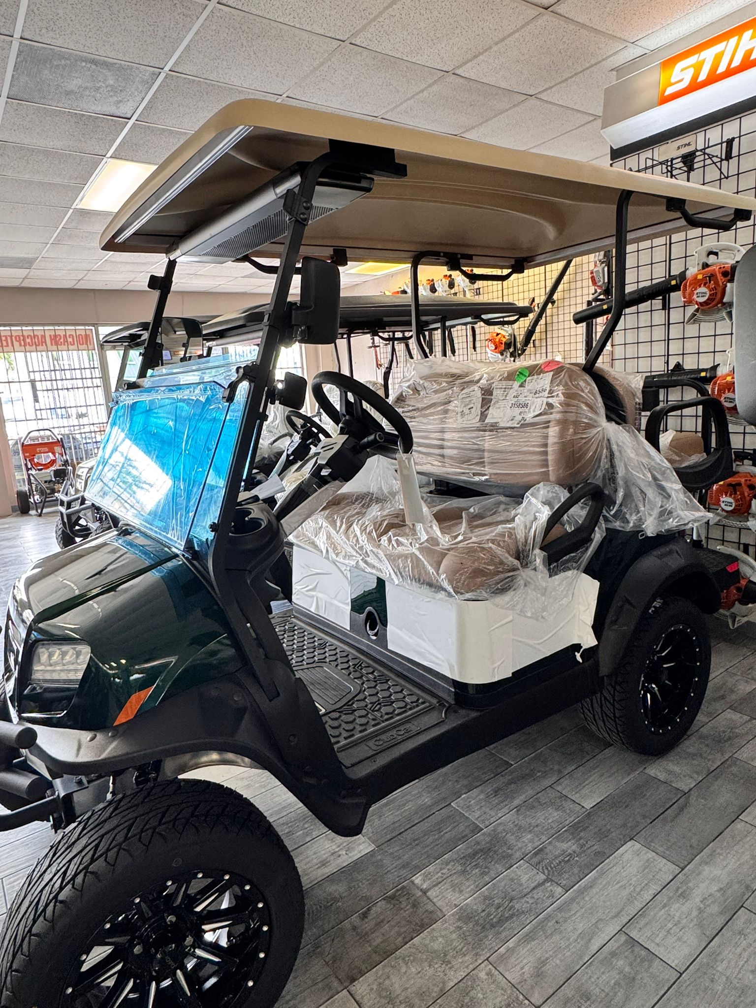 2027 Club Car Onward 4 Passenger Electric - Lifted (Matte Jade Green) - Image 3