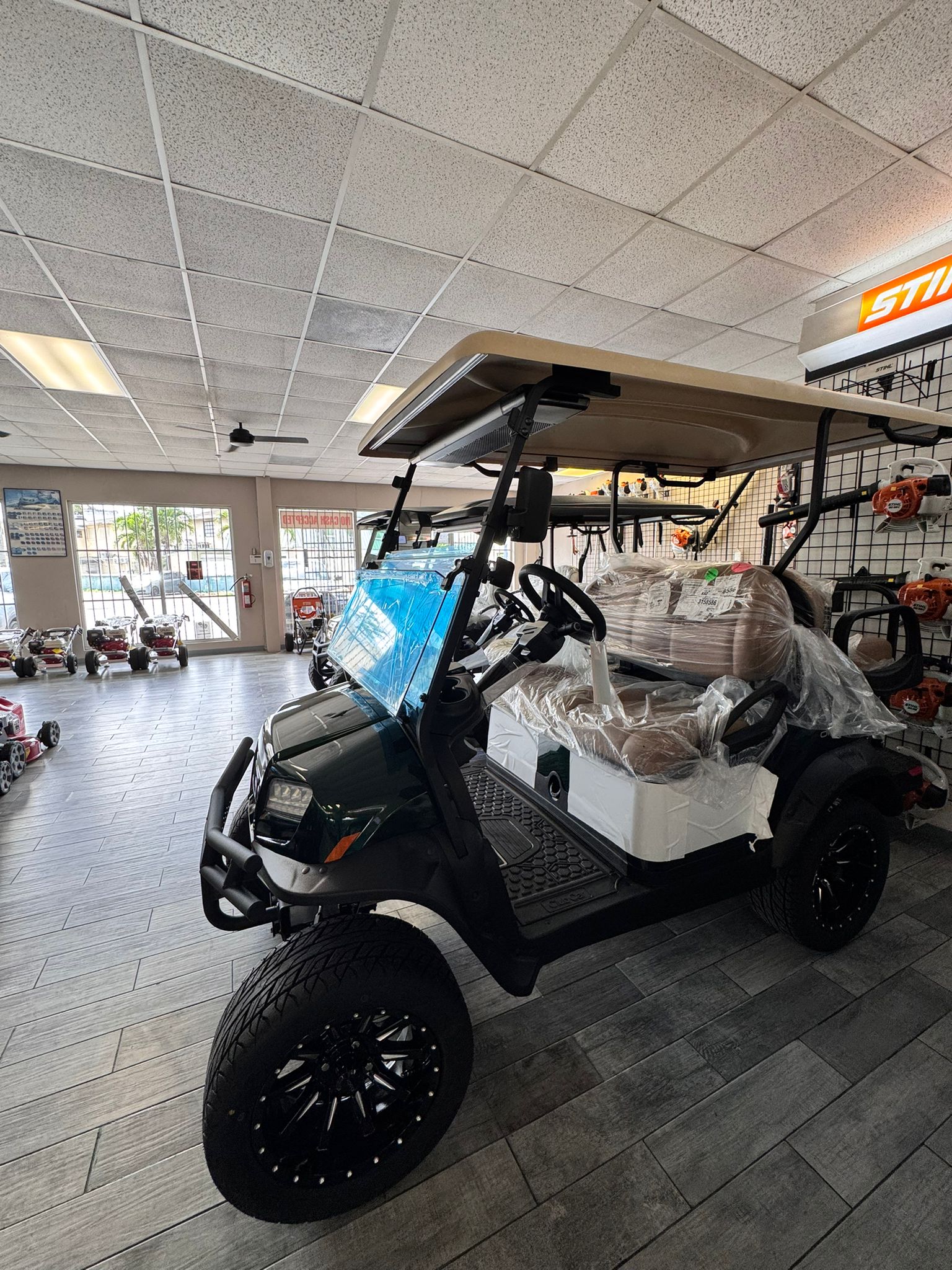 2027 Club Car Onward 4 Passenger Electric - Lifted (Matte Jade Green) - Image 4