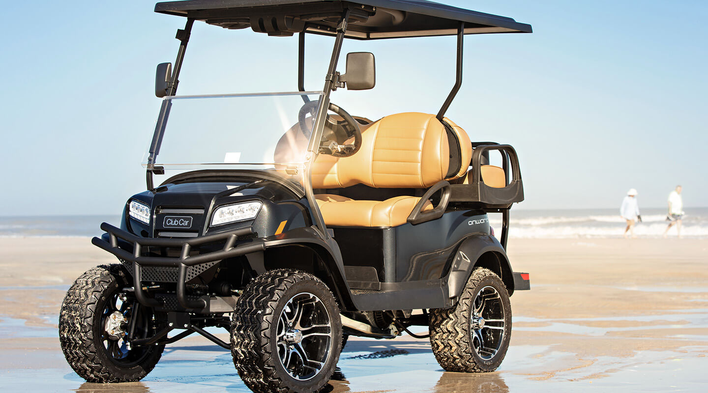 Club Car on a beach